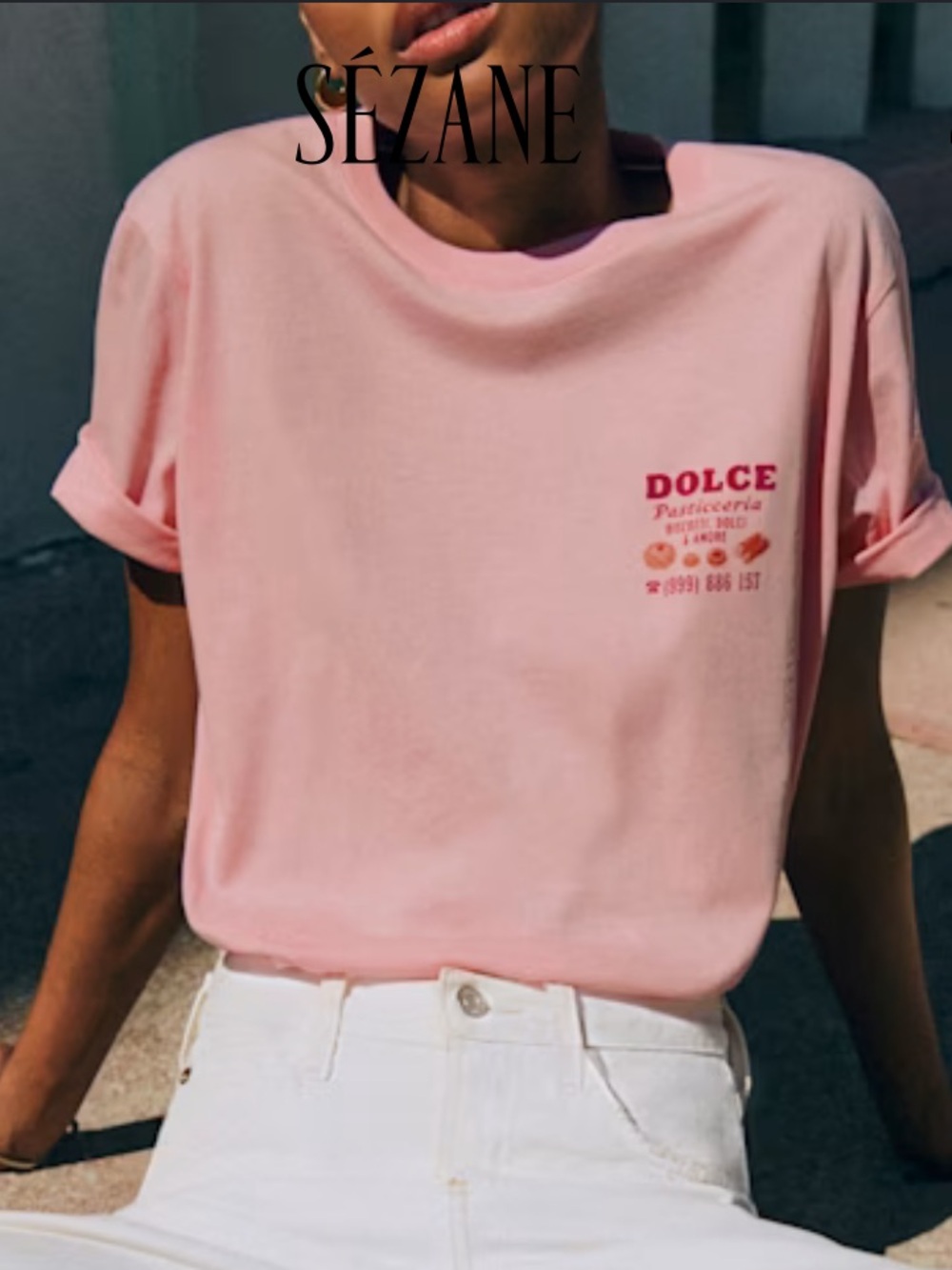 Sezane Light Pink Tee